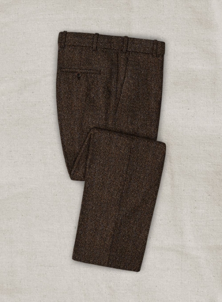 Harris Tweed Dark Brown Herringbone Pants