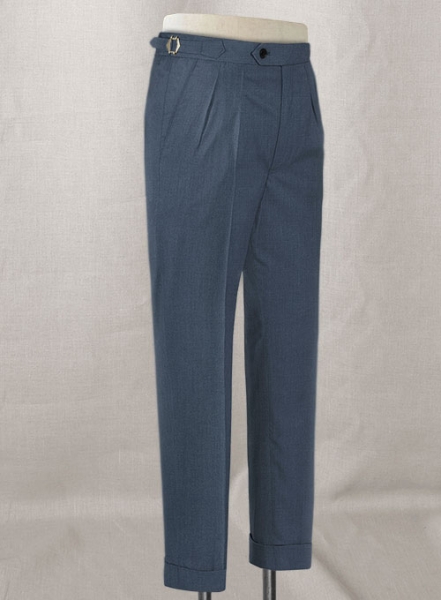 Napolean Stretch Space Blue Highland Wool Trousers