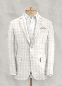 Italian Linen Lemeo Ivory Glen Checks Jacket