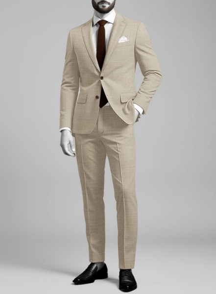 Napolean Melange Khaki Wool Suit