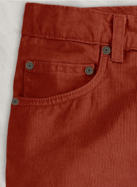 Burnt Sienna Corduroy Jeans : Made To Measure Custom Jeans For Men