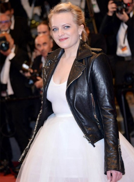 Elisabeth Moss Leather Jacket #1