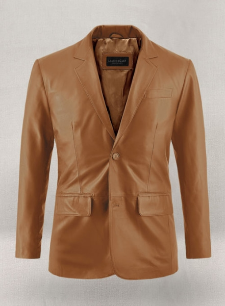 Soft Bella Brown Leather Blazer