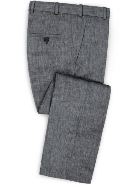 Italian Denim Blue Linen Suit