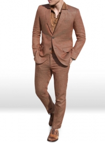 Italian Brown Twill Linen Suit