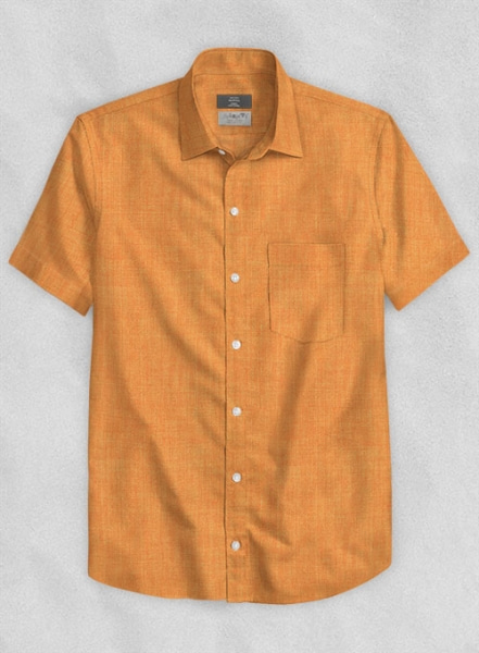 Solbiati Orange Linen Shirt - Half Sleeves