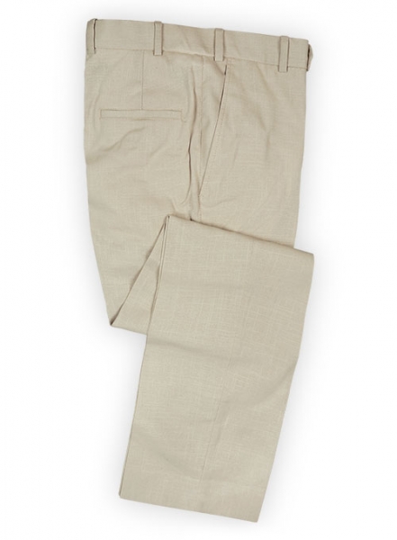 Tropical American Beige Linen Pants