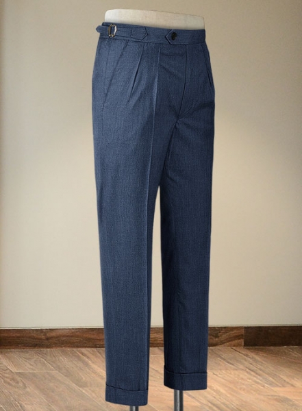Napolean Stretch Imperial Blue Highland Wool Trousers