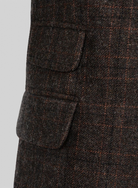 Vintage Jones Dark Brown Checks Tweed Suit
