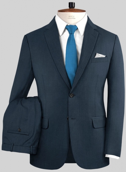 Napolean Flat Blue Wool Suit