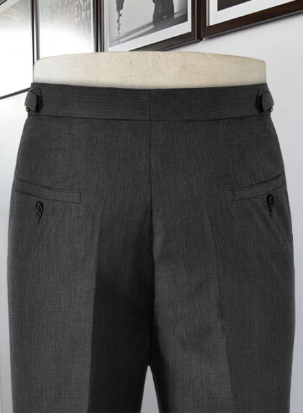Napolean Stretch Charcoal Highland Wool Trousers