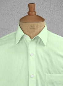 Pure Ocean Green Linen Shirt - Full Sleeves