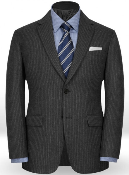 Light Weight Charcoal Stripe Tweed Suit