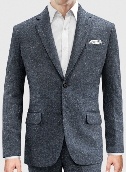 Arc Blue Herringbone Flecks Donegal Tweed Suit