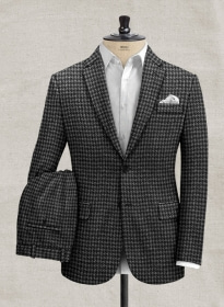Italian Gray Houndstooth Tweed Suit