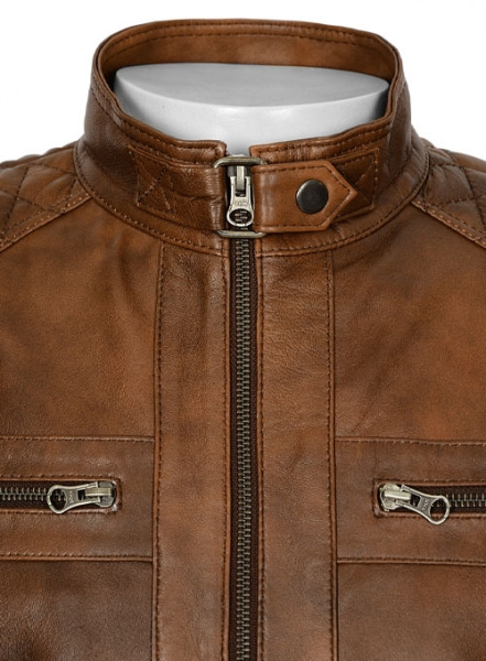 Spanish Brown Leather Jacket # 653 : Made To Measure Custom Jeans