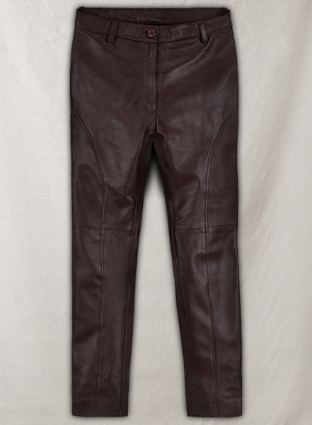 Burgundy Phoenix Leather Pants