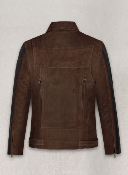 Vintage Brown Grain Robert Pattinson Leather Jacket #2