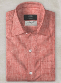 Solbiati Coral Red Linen Shirt