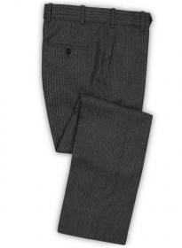 Light Weight Charcoal Stripe Tweed Pants