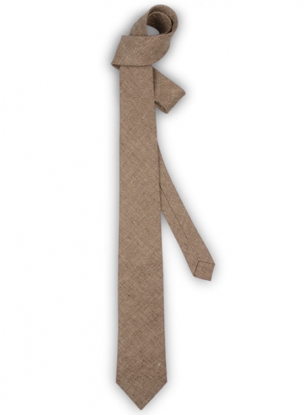 Italian Linen Tie - Denim Brown