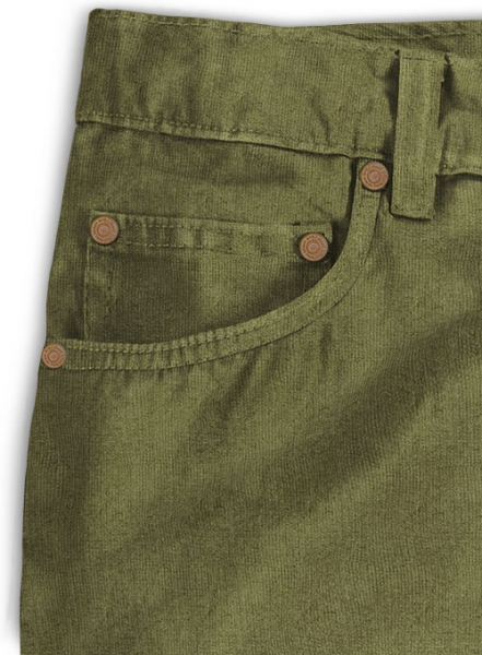 Moss Green Stretch Corduroy Jeans - 21 Wales