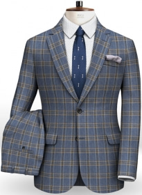 Parma Royal Blue Feather Tweed Suit