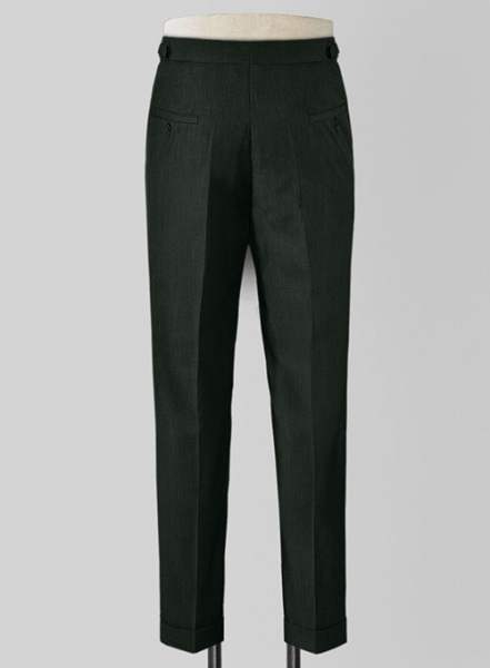 Women's Faux Metal Zipper Pocket Dark Green Crepe Pants – MyShoppingo