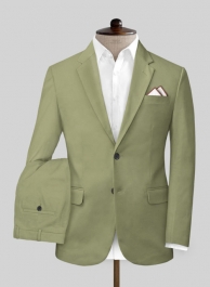 Stretch Summer Army Green Chino Suit