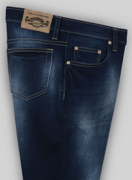 London Blue Stretch Jeans - Hard Wash - Whiskers