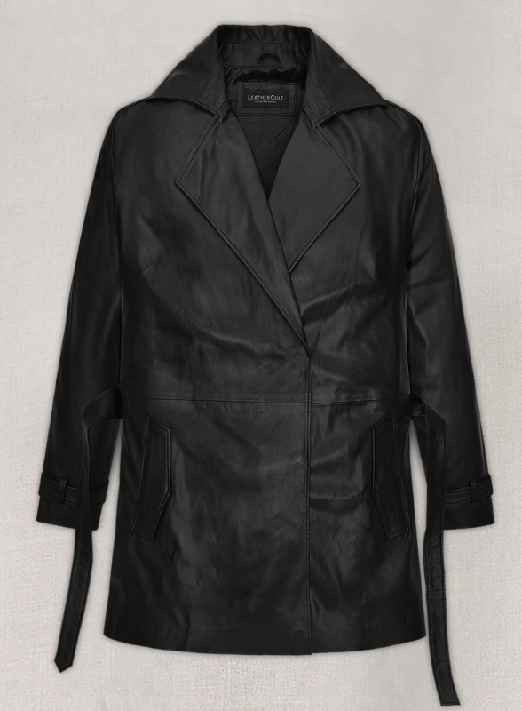 Renee Zellweger Leather Long Coat - Click Image to Close