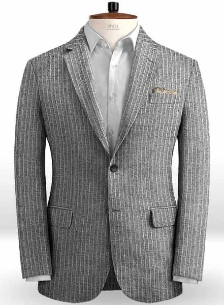 Solbiati Gray Stripes Linen Jacket