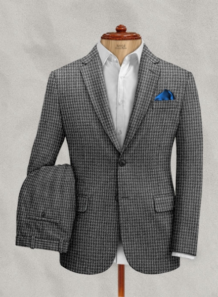 Harris Tweed Houndstooth Dark Gray Suit