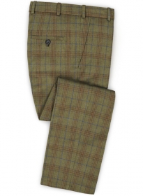 Turin Olive Feather Tweed Pants