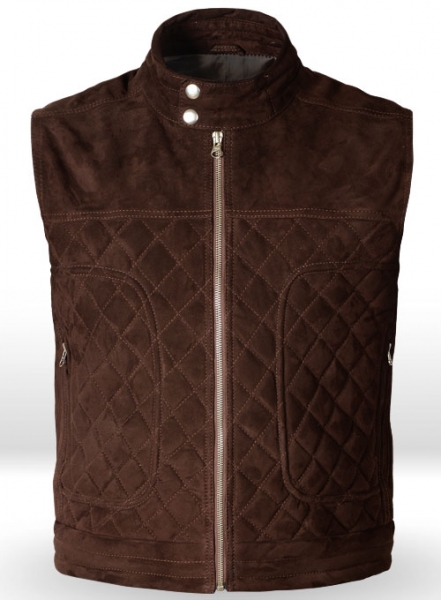 Soft Dark Brown Suede Leather Vest # 324