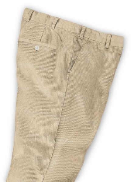 Light Beige Thick Corduroy Trousers - 8 Wales