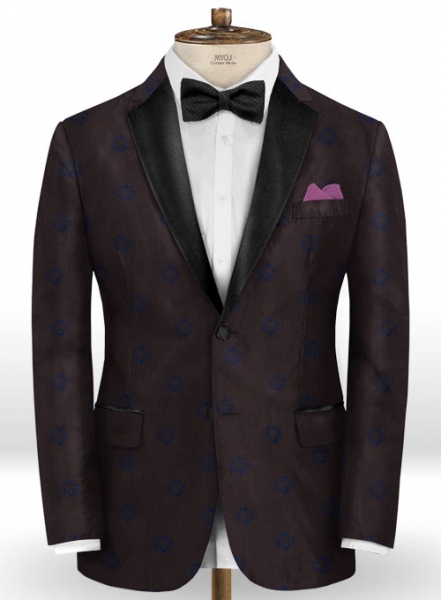 Lion Wine Wool Tuxedo Suit