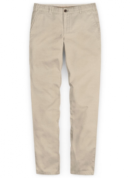 Beige Super Cotton Stretch Chino Pants