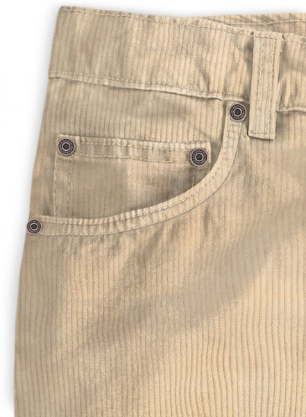 Light Beige Thick Corduroy Jeans - 8 Wales