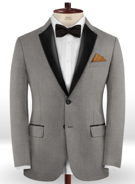 Napolean Flat Gray Wool Tuxedo Suit