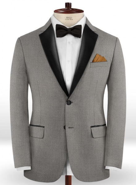 Napolean Flat Gray Wool Tuxedo Suit