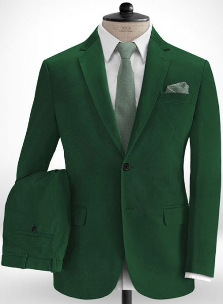 Royal Green Cotton Stretch Suit