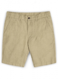 Safari Beige Cotton Linen Shorts