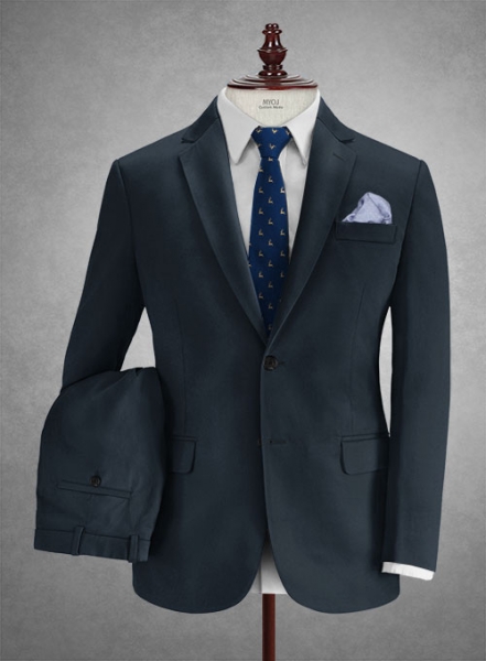 Caccioppoli Cotton Gabardine Dark Blue Suit