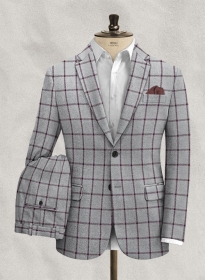 Italian Oduri Gray Checks Tweed Suit