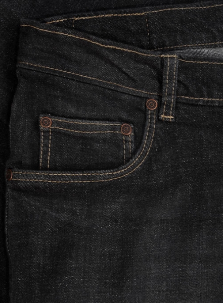 Logan Black Stretch Hard Wash Whisker Jeans