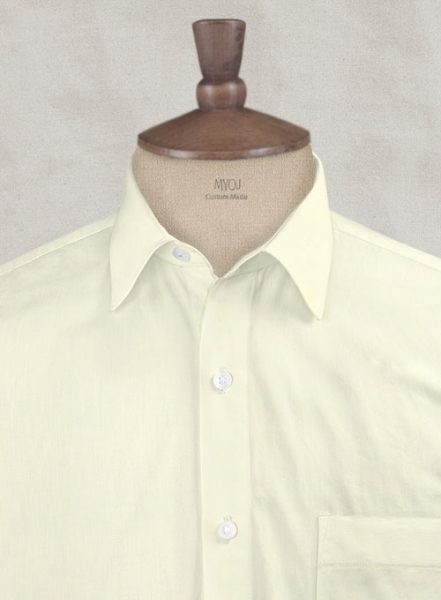 Giza Lemon Cotton Shirt - Half Sleeves