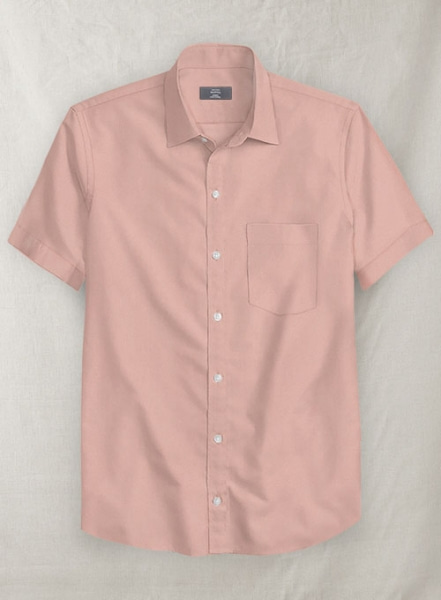 Man Pink Stretch Poplene Shirt - Half Sleeves