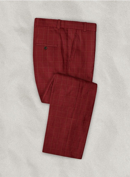Italian Linen Rosewood Checks Suit