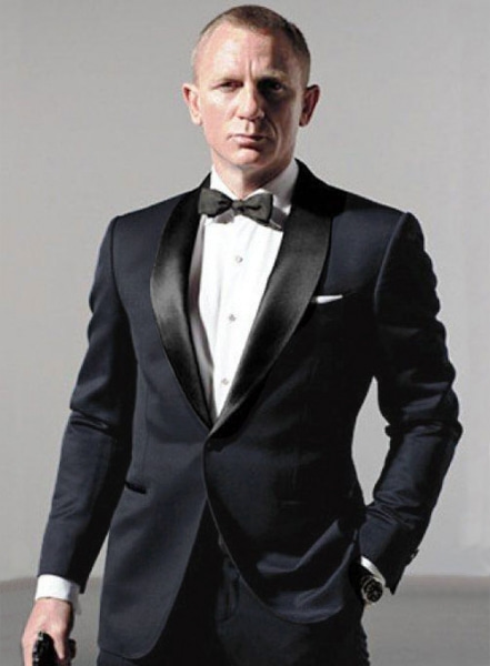 James Bond Skyfall Blue Wool Tuxedo Suit